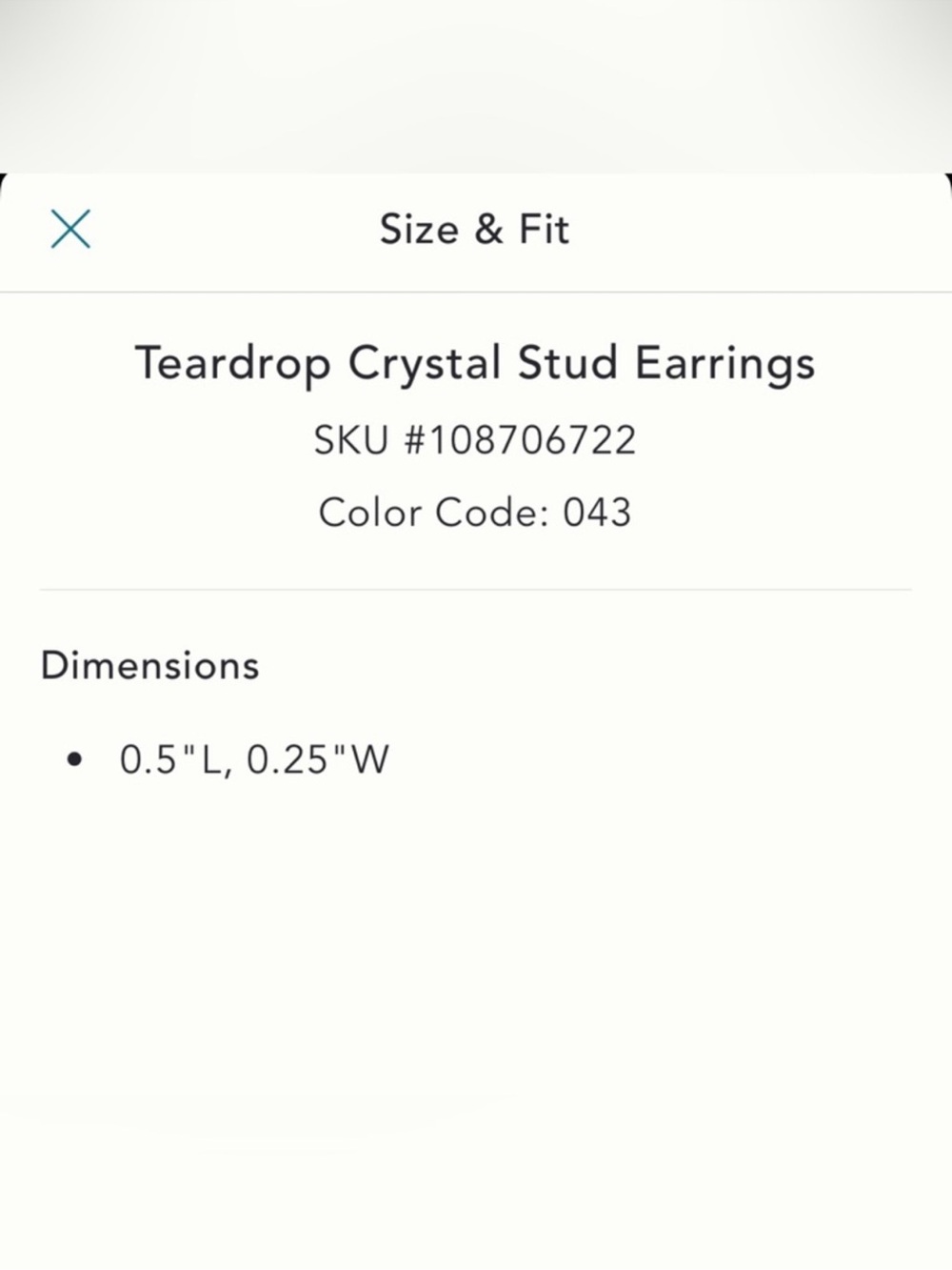 Anthropologie Gold Plated Teardrop Crystal Sapphire Blue Stud Earring - Picture 8 of 14